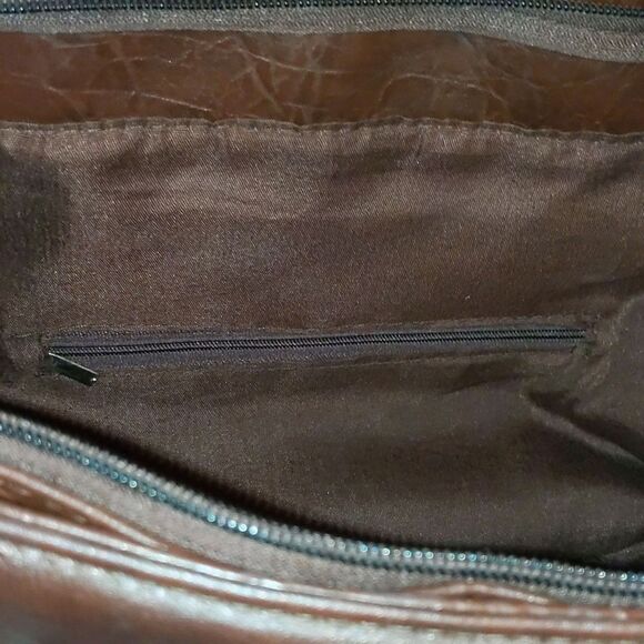 WEIMEIBAIGE Brown Vegan Leather Tote Bag Shoulder Purse Large - Picture 6 of 10